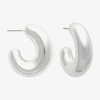 Bold Elements Womens 10.4mm Hoop Earrings In Metallic