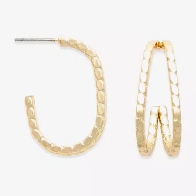 Bold Elements Womens 20.2mm Hoop Earrings In Gold