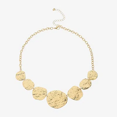 Bold Elements Womens 21 Inch Statement Necklace In Yellow