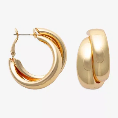 Bold Elements Womens 22.1mm Hoop Earrings In Gold