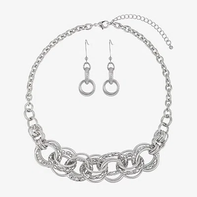 Bold Elements Womens 2-pc. Necklace Set In Silver