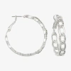 Bold Elements Womens 38mm Hoop Earrings In Silver