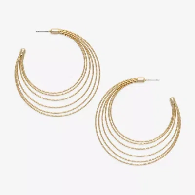 Bold Elements Womens 54.5mm Hoop Earrings In Orange