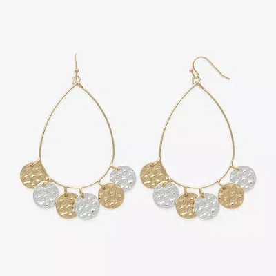 Bold Elements Womens 67.5mm Hoop Earrings In Gold