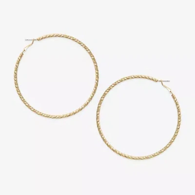 Bold Elements Womens 80mm Hoop Earrings In Gold