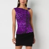 Bold Elements Womens Asymmetrical Neck Sleeveless Blouse In Purple