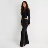 Bold Elements Womens Bootcut Mid Rise Trouser In Black