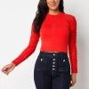 Bold Elements Womens Crew Neck Long Sleeve Pullover Sweater In Red