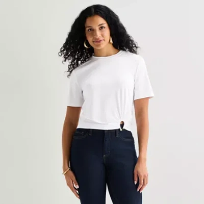 Bold Elements Womens Crew Neck Short Sleeve Crop T- Shirt In Multi