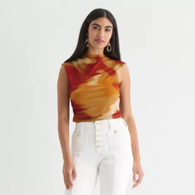 Bold Elements Womens Crew Neck Sleeveless Crop Top In Brown