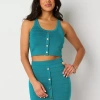 Bold Elements Womens Crew Neck Sleeveless Sweater In Blue