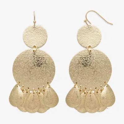 Bold Elements Womens Drop Earrings In Gold