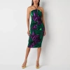 Bold Elements Womens Floral Bodycon Dress In Purple