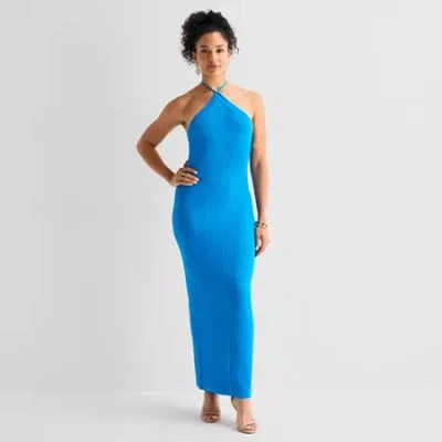 Bold Elements Womens Halter Maxi Dress In Blue