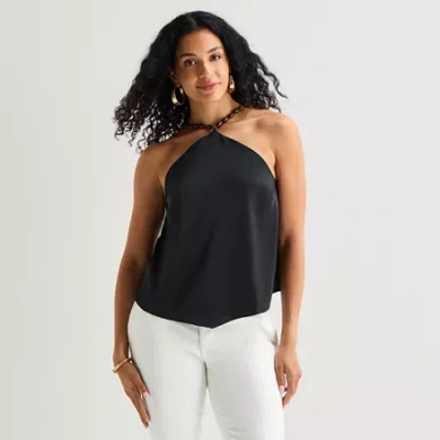 Bold Elements Womens Halter Neck Satin Blouse In Multi