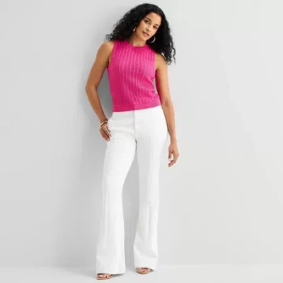 Bold Elements Womens High Rise Flare Leg Jean In White