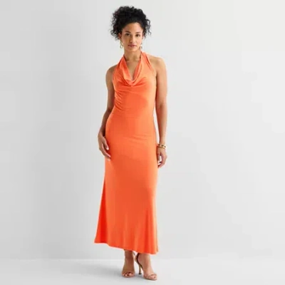 Bold Elements Womens Maxi Dress In Orange