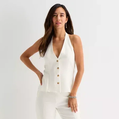 Bold Elements Womens Mock Neck Top In White