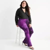 Bold Elements Womens Plus Bootcut Mid Rise Trouser In Purple
