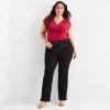 Bold Elements Womens Plus Mid Rise Regular Fit Jean In Black