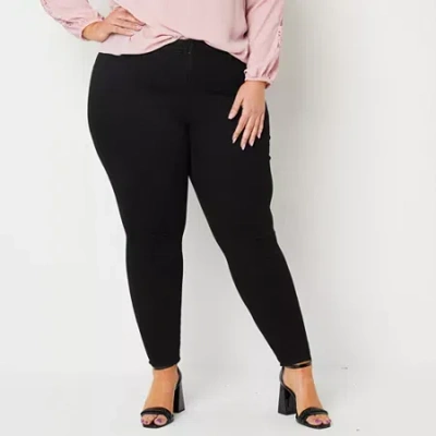 Bold Elements Womens Plus Mid Rise Skinny Fit Jean In Black