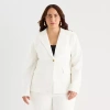 Bold Elements Womens Plus Regular Fit Suit Jacket In White