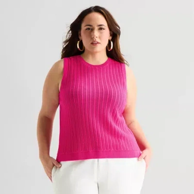 Bold Elements Womens Plus Sleeveless High Neck Tank In Pink