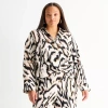 Bold Elements Womens Plus Y Neck Long Sleeve Blouse In Multi