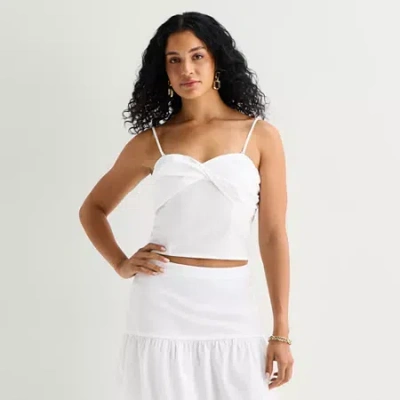 Bold Elements Womens Scallop Neck Bandeau In White