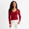 Bold Elements Womens Scoop Neck Long Sleeve Pullover Sweater In Red