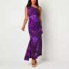 Bold Elements Womens Sleeveless Animal Maxi Dress In Purple