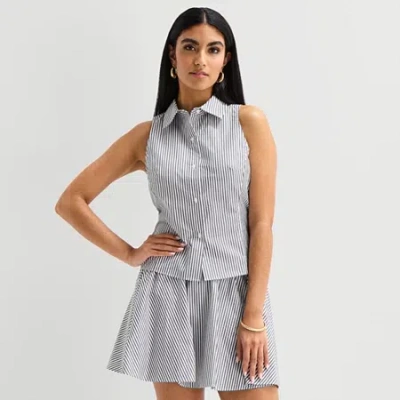 Bold Elements Womens Sleeveless Blouse In White