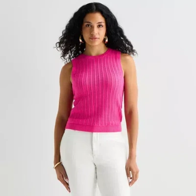 Bold Elements Womens Sleeveless High Neck Tank In Pink