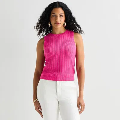 Bold Elements Womens Sleeveless Mock Neck Top In Pink