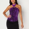 Bold Elements Womens Sleeveless Mock Neck Top In Purple