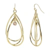 Bold Elements Womens Stainless Steel Drop Earrings In Gold