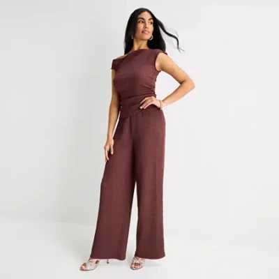 Bold Elements Womens Straight Mid Rise Pull-on Pant In Brown