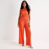 Bold Elements Womens Straight Mid Rise Pull-on Pant In Orange