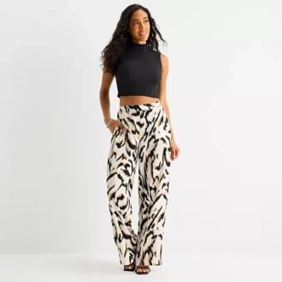 Bold Elements Womens Wide Leg Pull-on Pant In Animal Print