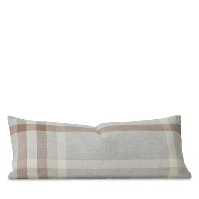 Boll & Branch Alpaca Plaid Decorative Lumbar Pillow In Gray