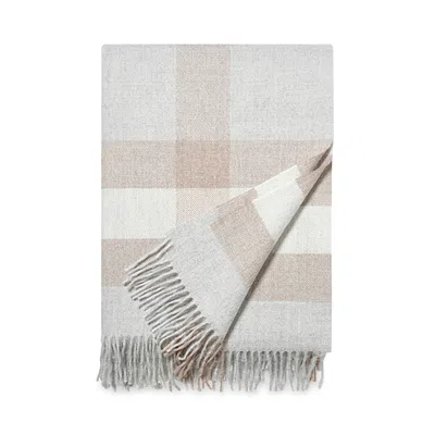 Boll & Branch Alpaca Plaid Throw Blanket In Neutral