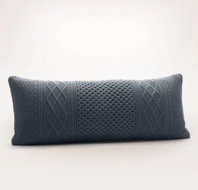 Boll & Branch Aran Knit Pillow Cover In Blue