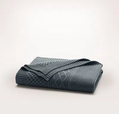 Boll & Branch Aran Knit Throw Blanket In Gray