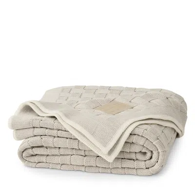 Boll & Branch Basketweave Knit Cotton Throw Blanket In Neutral