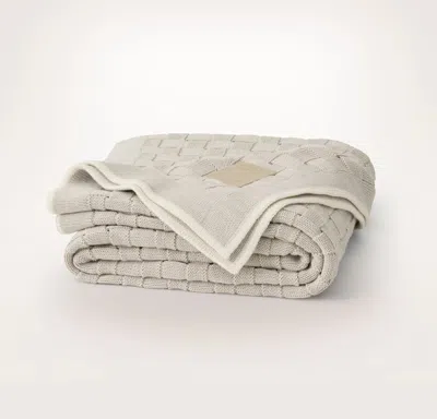 Boll & Branch Basketweave Knit Throw Blanket In Gray