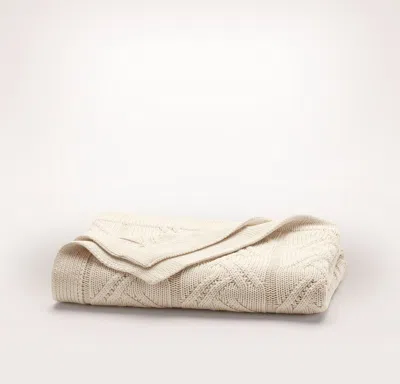 Boll & Branch Chunky Cable Knit Throw Blanket In Brown