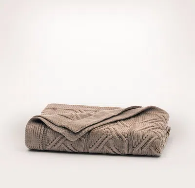 Boll & Branch Chunky Cable Knit Throw Blanket In Neutral
