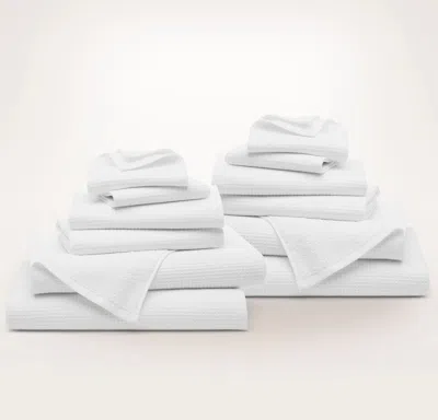 Boll & Branch Complete Waffle Terry Bath Towel Bundle In White