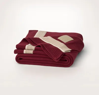 Boll & Branch Court Knit Throw Blanket In Burgundy