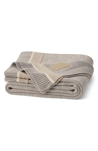 Boll & Branch Court Knit Throw Blanket In Brown